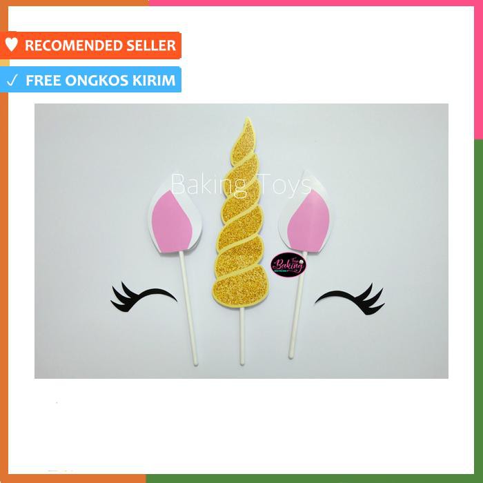 TOPPER CAKE UNICORN PUTIH CUSTOM