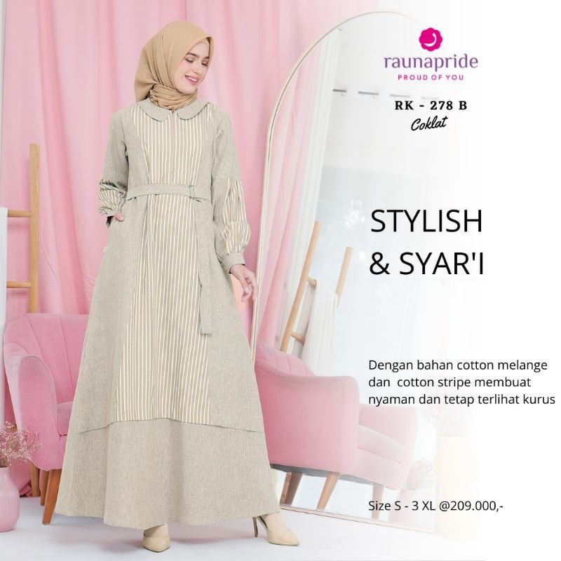 GAMIS MUSLIMAH RAUNA RK 278 B COKLAT