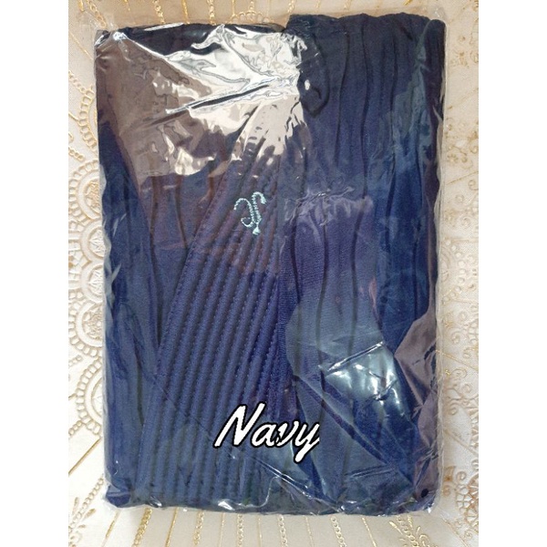 JILBAB BERGO PLISKET GELOMBANG(TK)BERGO TALI URIL Jilbab instan murah-Navy