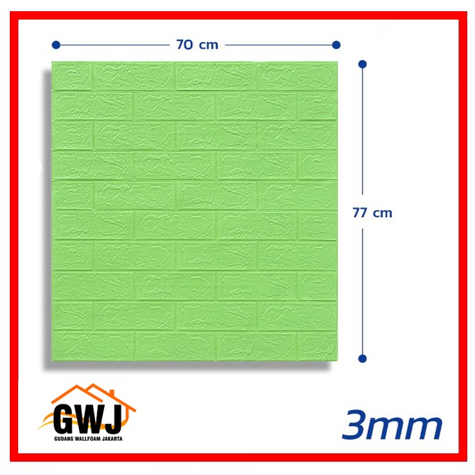 GWJ-Wallpaper Bata 3D Foam 70x77cm BrickFoam Premium Warna