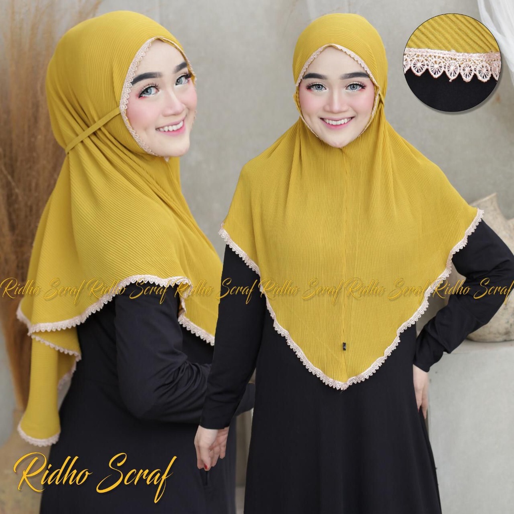 TERBARU HIJAB BERGO MARYAM PLISKET RENDA ATAS BAWAH/MURAH/CERUTY BABYDOLL