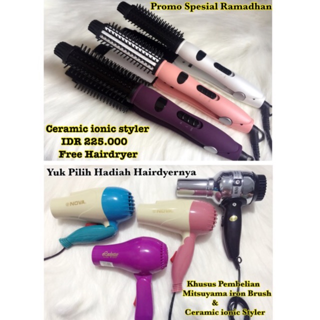 Ceramic ionic styler , catokan 2in1 , sisir blow , instyler ionic pro styler , catokan curly