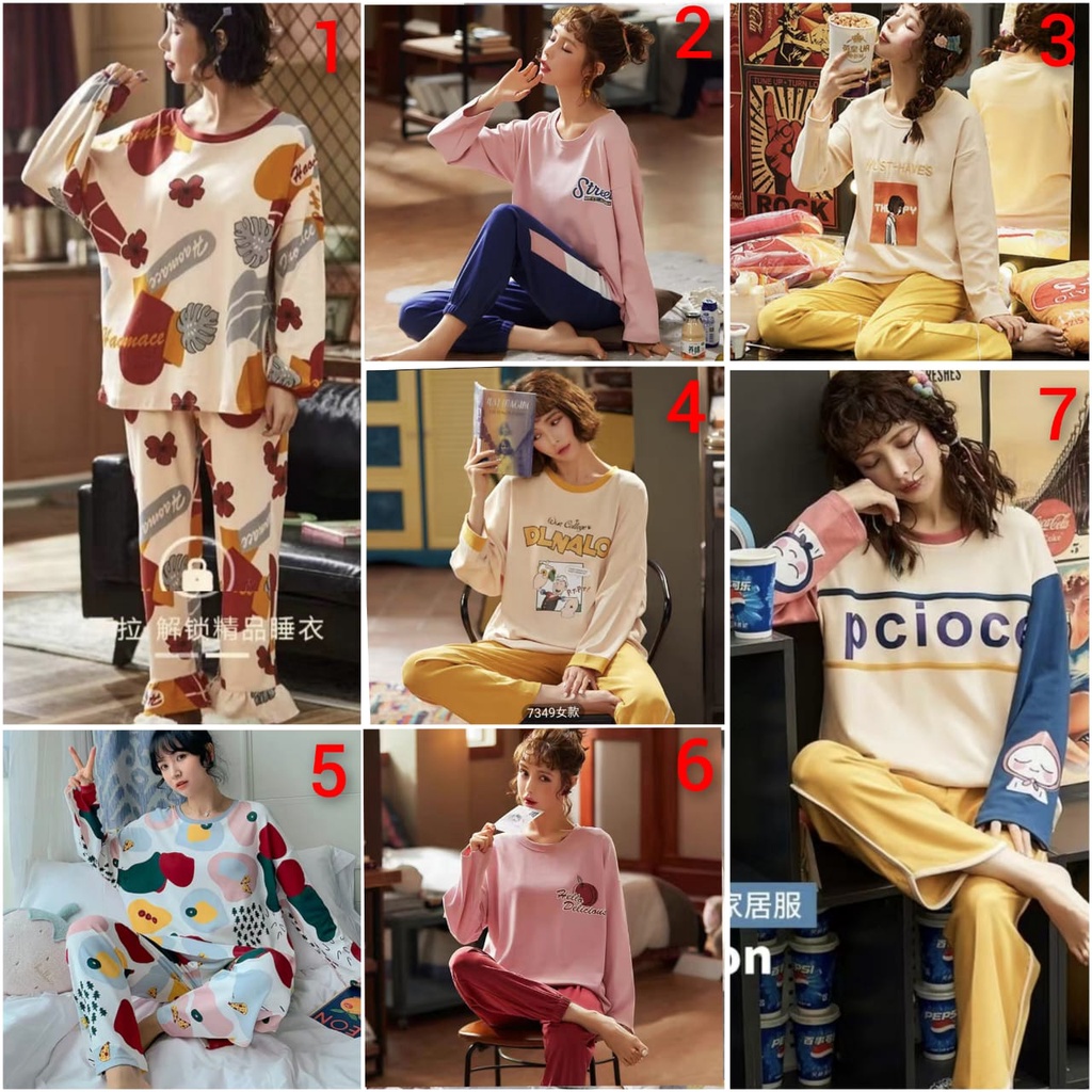 Baju tidur piyama pp bahan kaos import