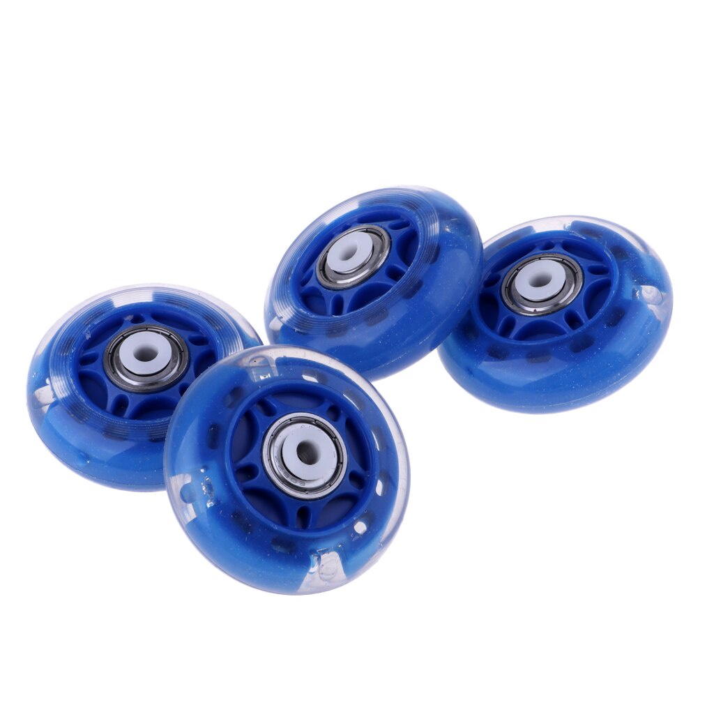 4pcs Roda Roller Skate Bahan PU Ukuran 80mm - 6 Warna Dengan BEARING Rem