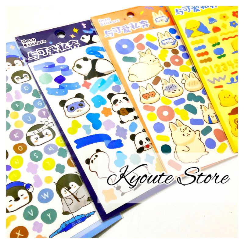 

Sticker Sheet Cute Animal for Scrapbook DIY Bujo Planner Diary Dekorasi