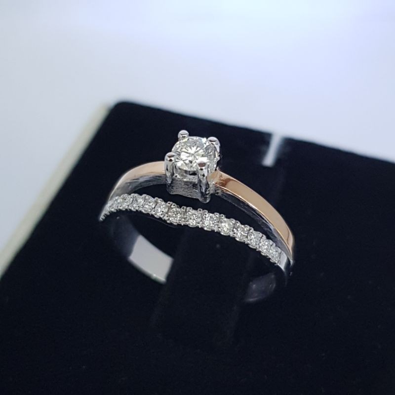 cincin emas berlian eropa dan banjar asli dan natural (njp02)