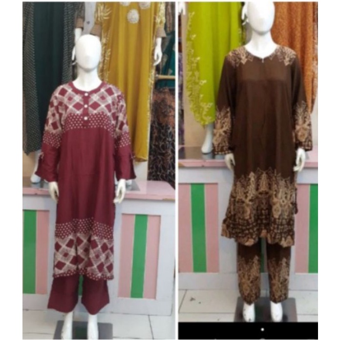 stelan busana muslim runa batik pekalongan//stelan busana muslim wanita resleting runa batik putri d