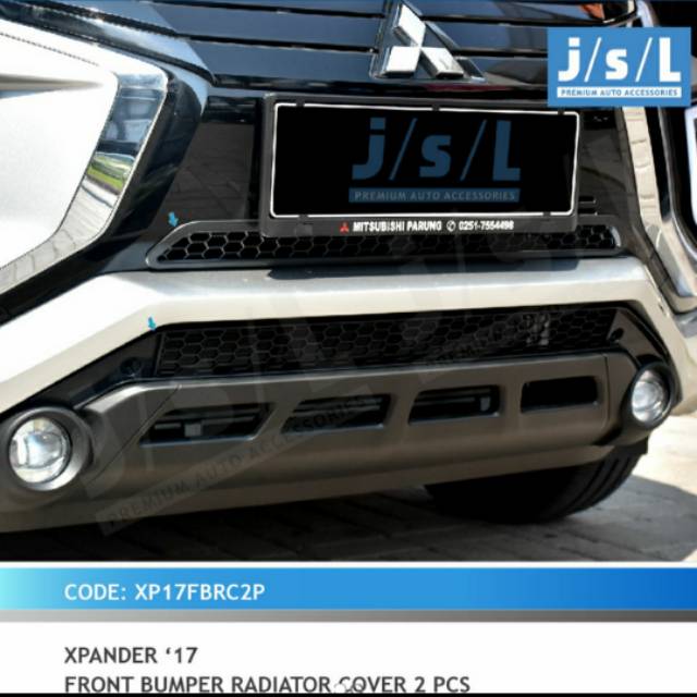 Front bumper radiator cover black 2pc Xpander jsl