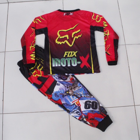 Setelan baju balap motor cross/baju cross anak size 2-12 thn