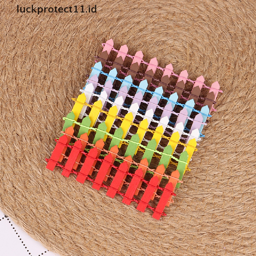 &lt; Luckprotect11. &lt; Luckproteksi5pcs Miniatur Pagar Kayu Diy Untuk Rumah Boneka