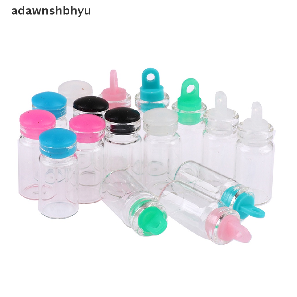 Adawnshbhyu 10Pcs 1ML 11*22mm Botol Kaca Toples Kaca Kecil Sealed Bottles Wishing Bottles