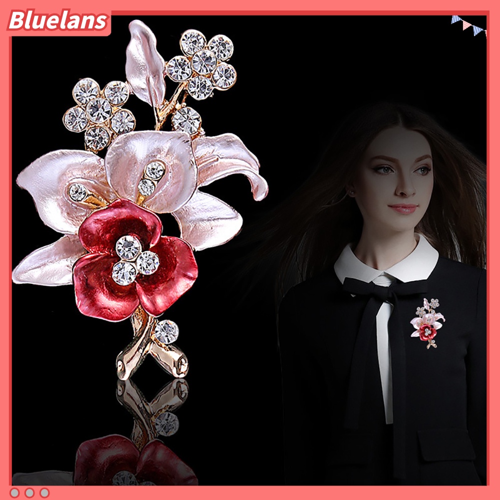 Bluelans Shiny Rhinestones Flower Jewelry Women Girls Fashion Scarf Shawl Brooch Pin