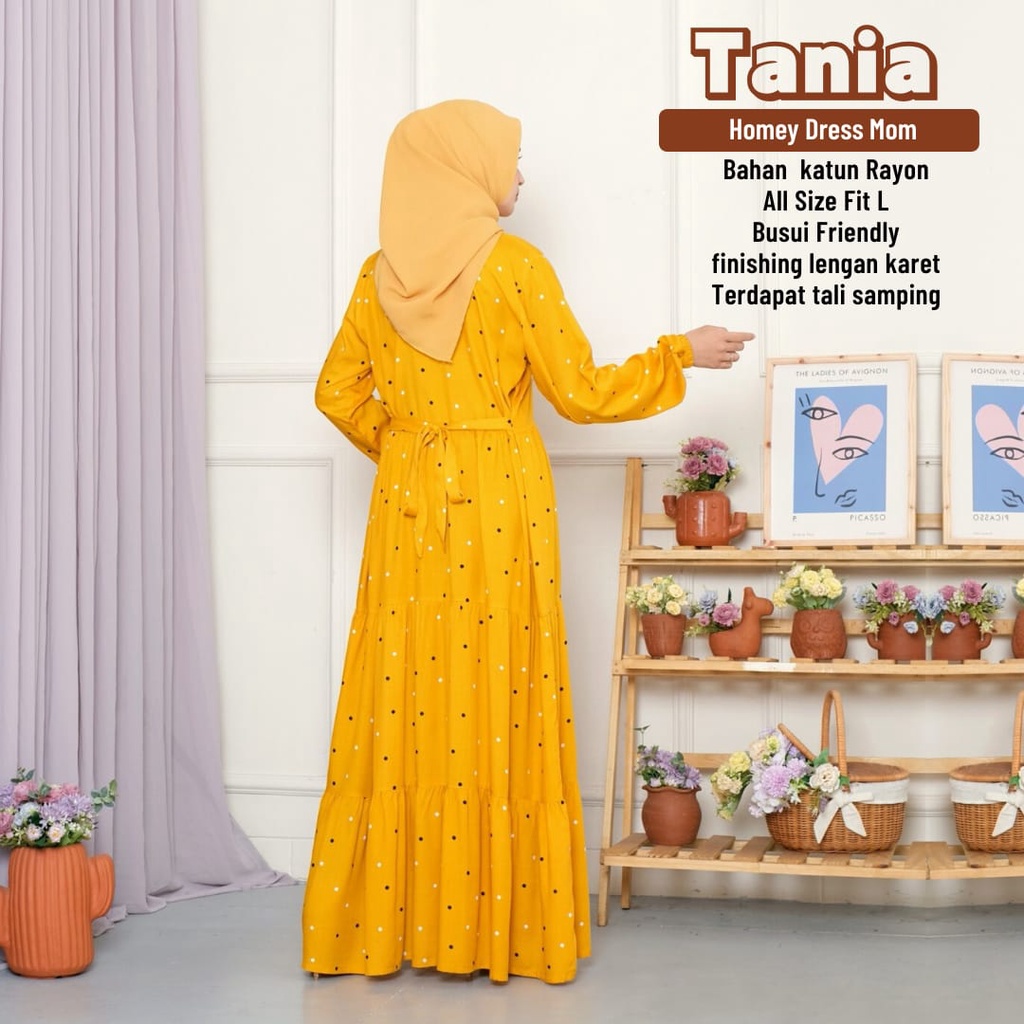 New - Gamis Wanita Dewasa Jumbo - Homey Dress TANIA - Bahan Katun Rayon Premium - Best Seller Bisa COD