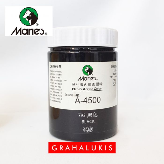 

Maries Acrylic Paint 500ml / Cat Maries Akrilik 500ml - Black
