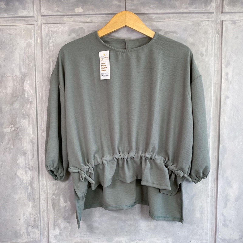 Blouse Jennie Blous Serut Wanita Bahan Crinkle Blouse Wanita