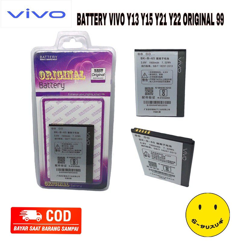 BATTERY BATRAI BATRE BATERAI VIVO Y21 Y22 BK-B-65  BKB65 ORIGINAL 99%