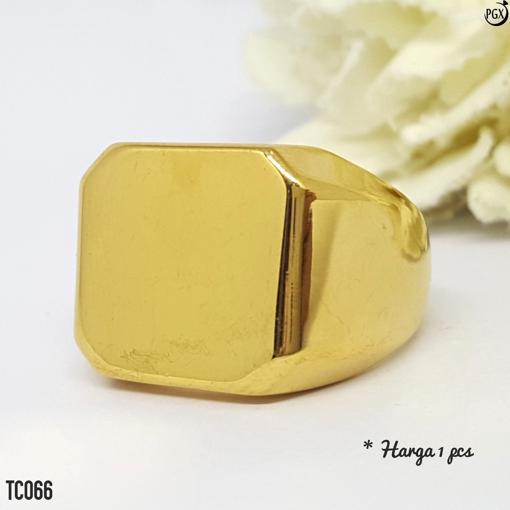 PGX Cincin Titanium Bangsawan Inggris Aksesoris Fashion Perhiasan Anti Karat - TC066