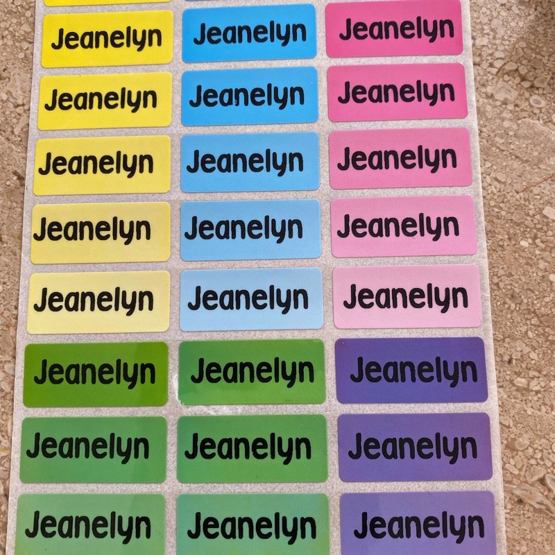 

stiker nama waterproof rainbow sz M 60pcs