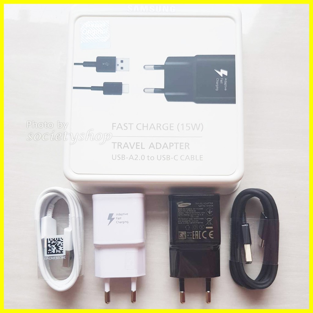 ORIGINAL Fast Charging Samsung S8 2017 Charger Type C Hp A20 A30 A50 M20 A3 A5 A7 A8 S9 Casan Carger