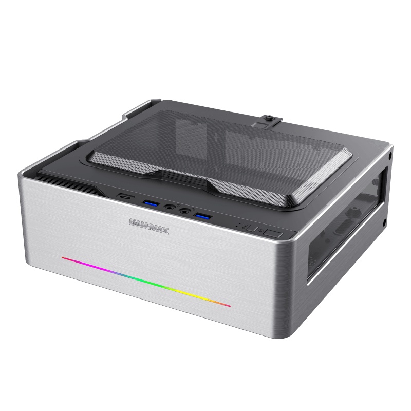 Gamemax Violin Silver Ultra Slim - RGB Strip Mini-ITX Gaming Case