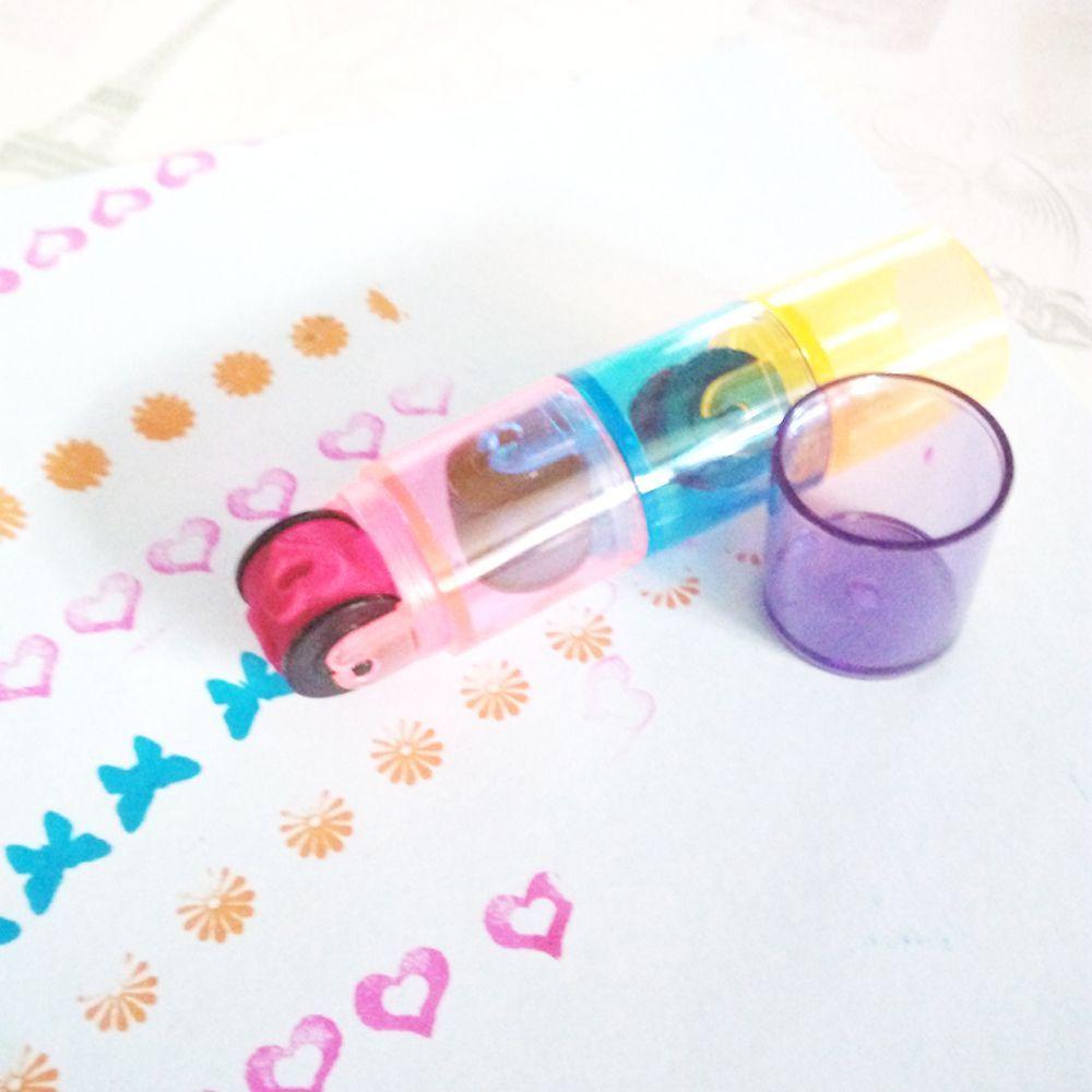 [Elegan] Seal Hadiah Anak Lucu Roller Stamps Kartun Seal Stamp Scrapbooking Segel Album Foto Perangko Roller Stamper Sets