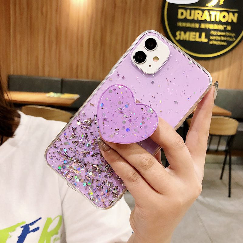 Love Popsocket Case Xiaomi Redmi 8 Note 7 8 Pro 9 Glitter Casing SAMSUNG A11 A20S A50 A30S A50S A51 Factory Price