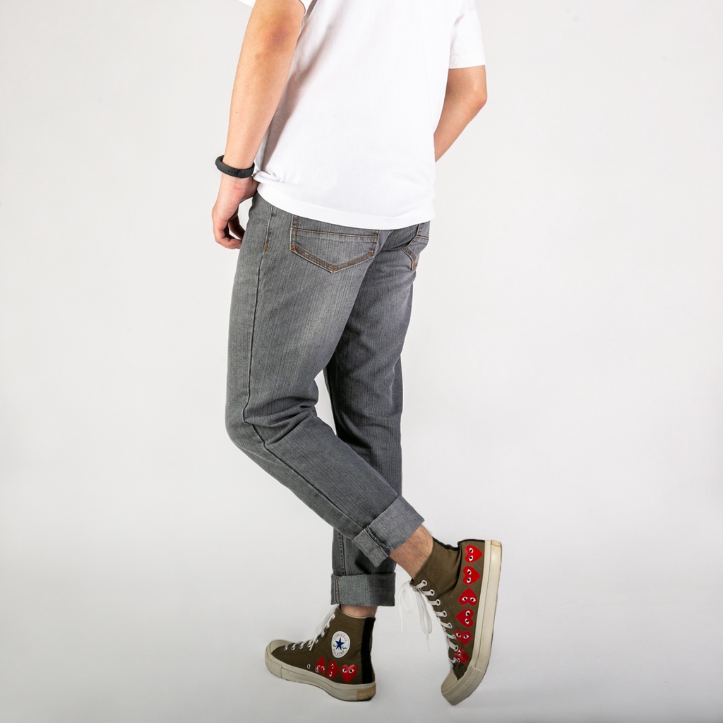 UNITEDJEANS - Celana Slim Fit Bottom Jeans Pria – Light Grey Denim Long Pants – (NS-02)