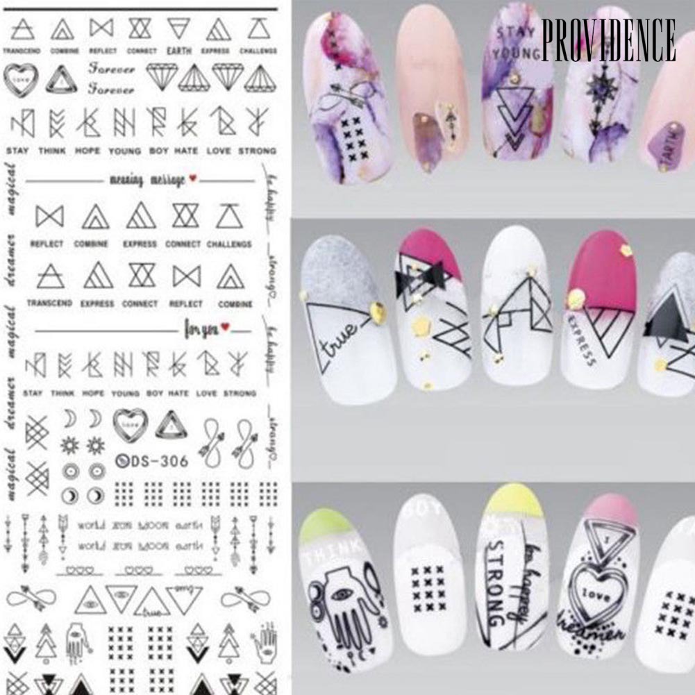 Providence Stiker Decal Transfer Air Multi Motif Untuk Dekorasi Nail Art / Manicure Diy