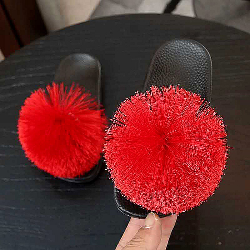 Sandal Anak Cewek PomPom RED