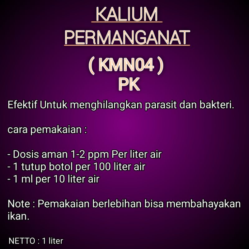 Obat ikan cair pk kalium permanganat / obat ikan / obat ikan kalium permanganat / obat pk / obat kalium permanganat