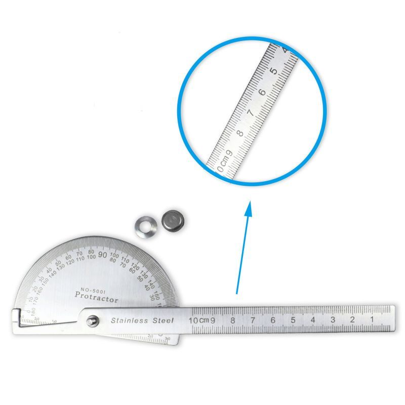 180 Derajat Busur Derajat Stainless Protactor Alat Ukur Sudut 100mm Degree Protractor Busur Protractor Penggaris Jangka