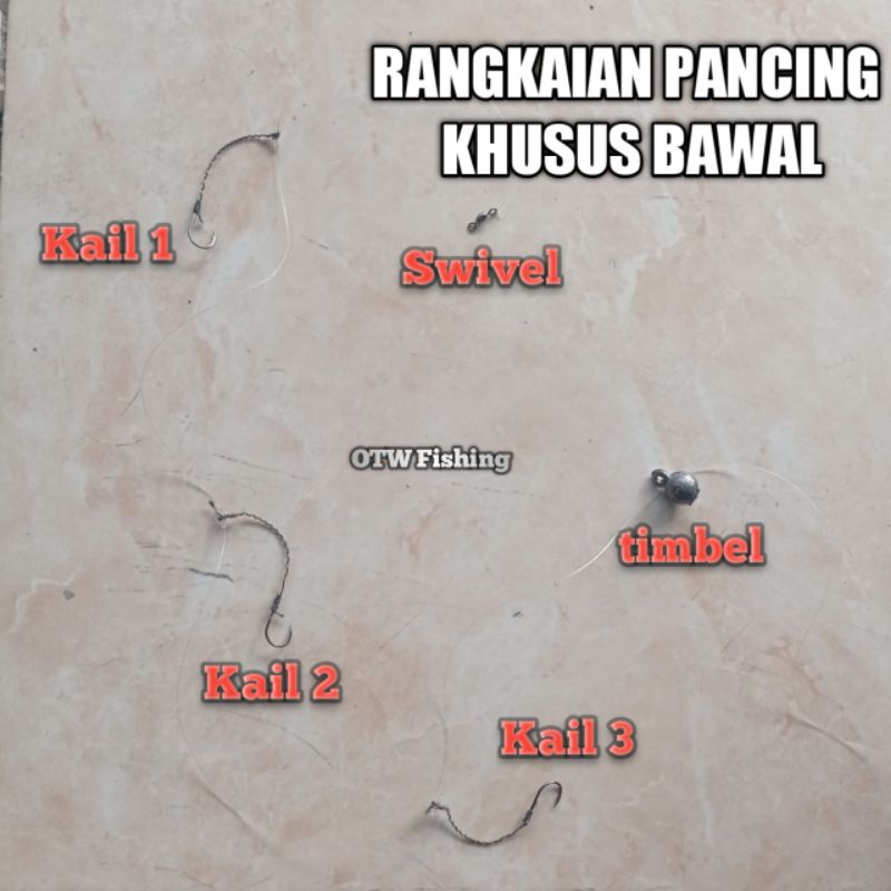 Rangkaian Pancing Ikan  Bawal