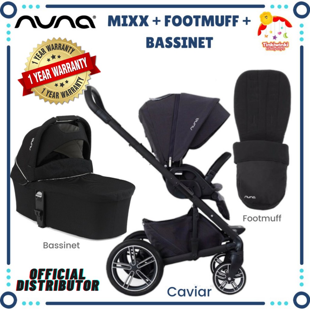 Stroller NUNA MIXX + FOOTMUFF + BASSINET