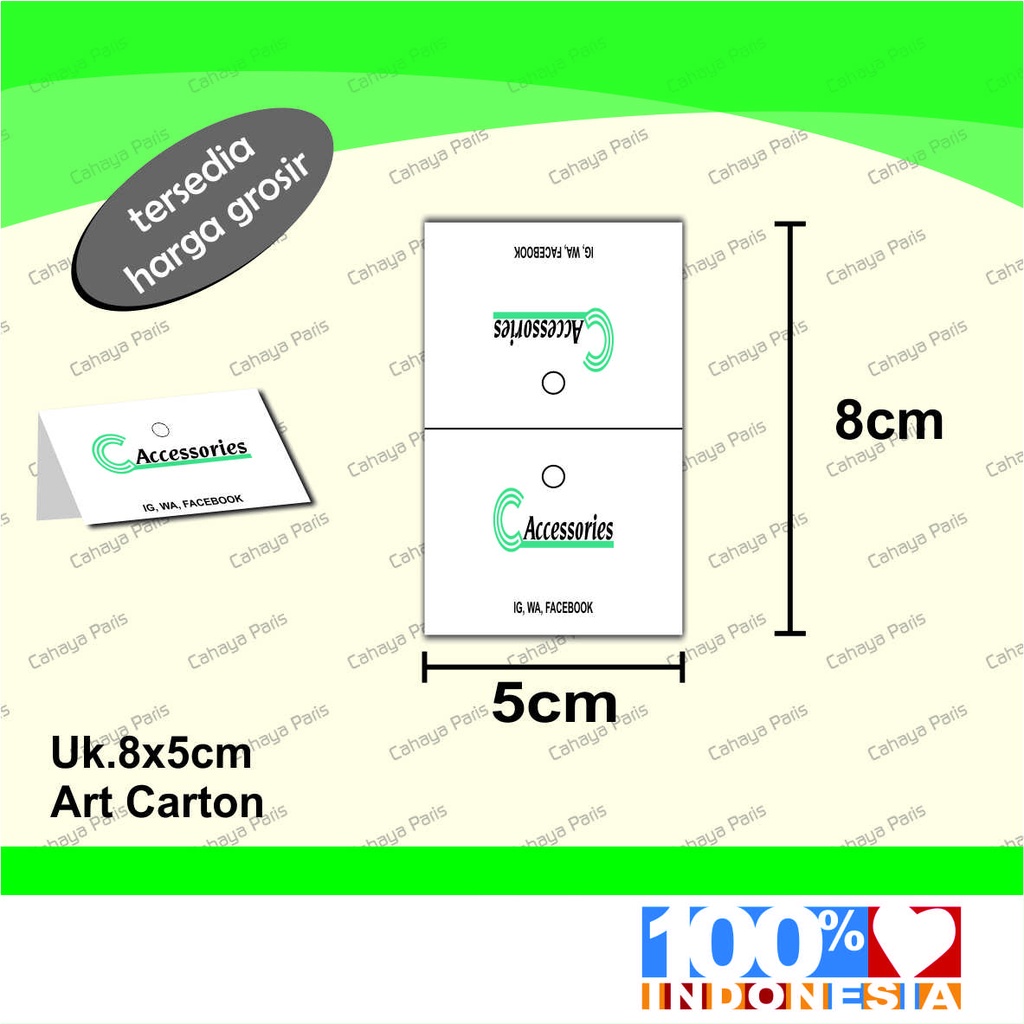 

Hang Tag lipat aksesoris custom 8x5cm