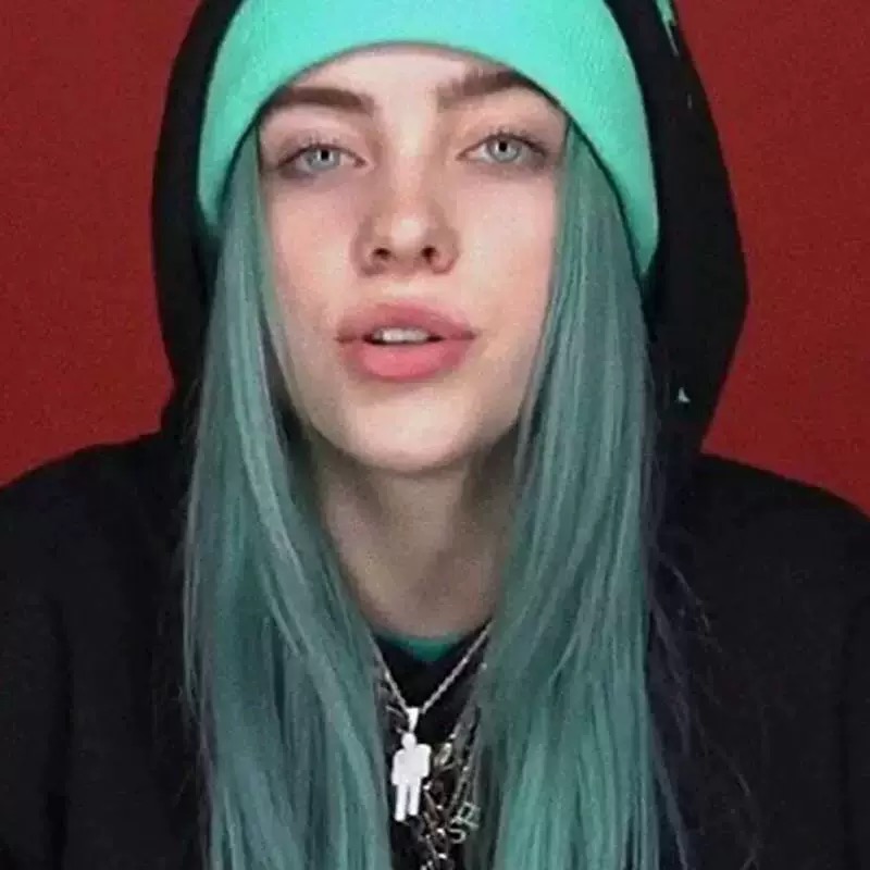 Kalung Rantai Dengan Liontin Billie Eilish Bahan Titanium Steel