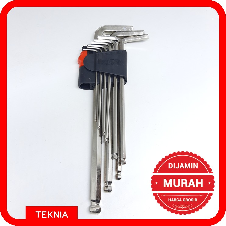 Kunci L Panjang Propan Ballpoint 9 Set - Long Ballpoint Wrench Set - PROPAN