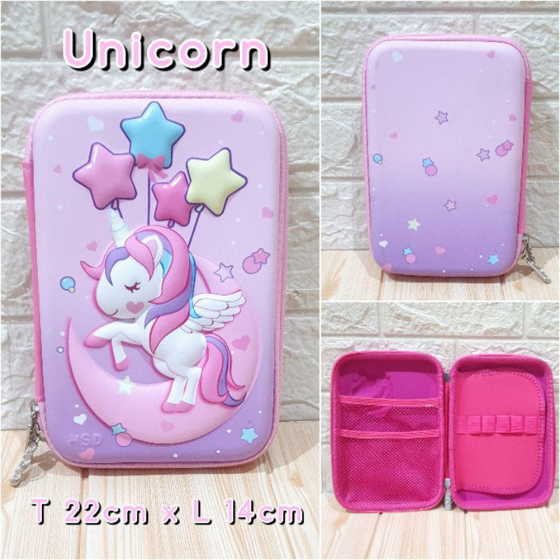 AS Kotak tempat pensil hardcase Anak-anak Timbul 2D/3D bahan Import