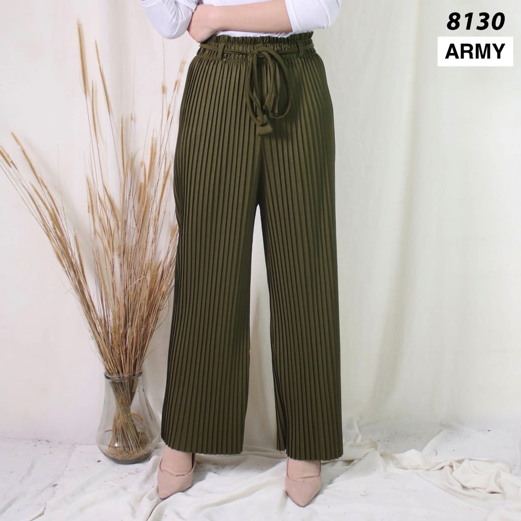 KULOT PLISKET CELANA PLISKET 8130 PLEATS PANT KULOT PRISKET KULOT PANJANG PLISKET REMPEL