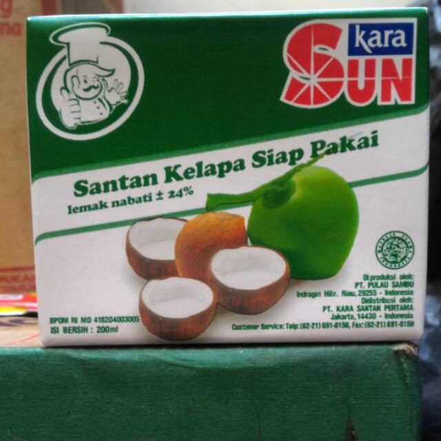 Kara / Sun Kara Santan Kelapa Siap Pakai Kemasan Kotak 200 Ml