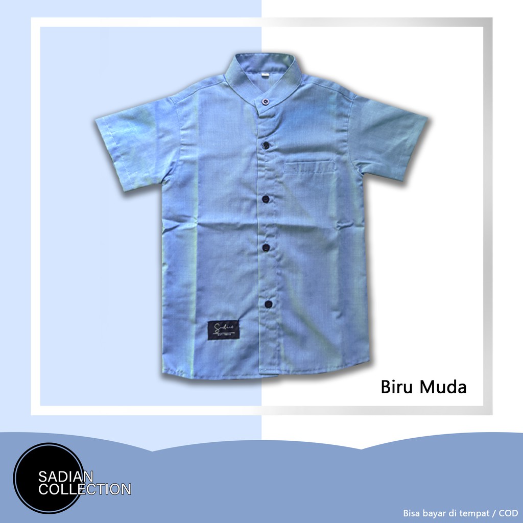 KEMEJA ANAK LENGAN PENDEK BIRU MUDA