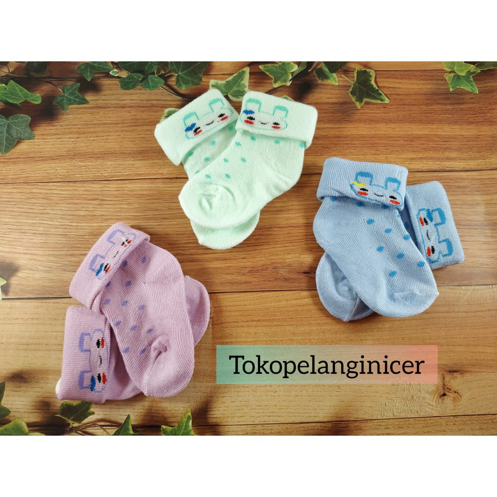 KAOS KAKI BAYI MOTIF Polkadot MURAH UNIK  TOKOPELANGINICER