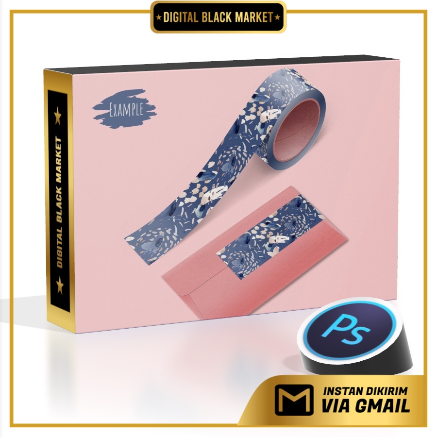 Tape and envelope mockup - Kind Illustration - Adobe Photoshop