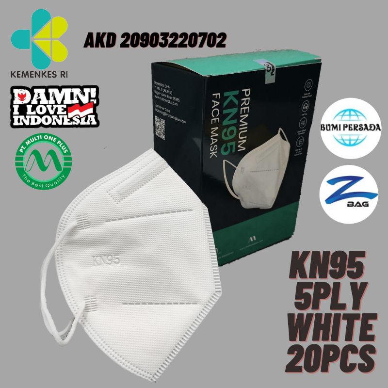 Multi One Plus Masker  KN95 5PLY Kemenkes AKD Original KN 95 Isi 20pcs 5 PLY