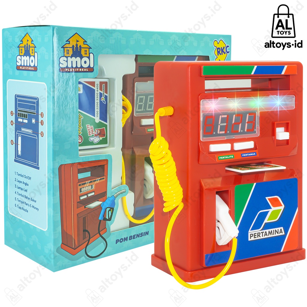 Mainan Pom Bensin Lampu &amp; Suara / Mainan Depot Pengisian Bahan Bakar Kendaraan Play It Real RKC10038-1