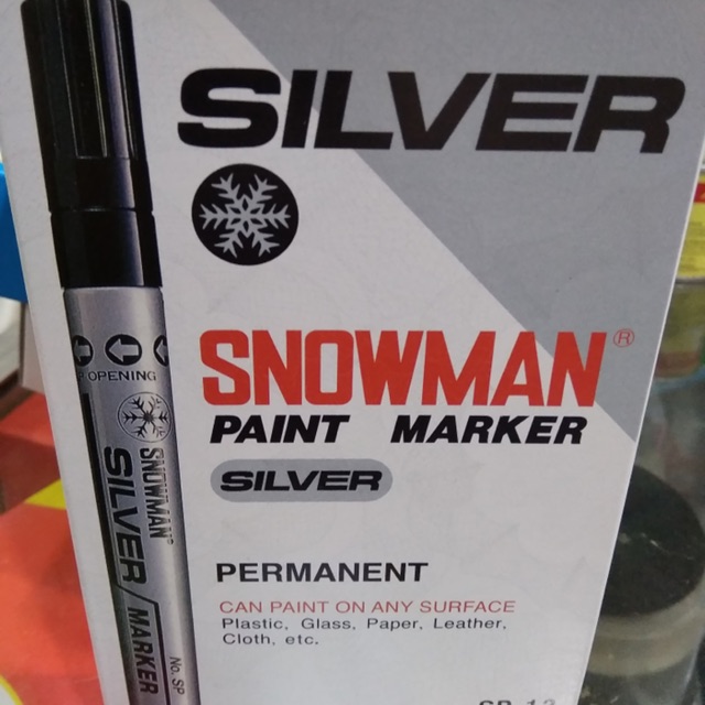 SPIDOL SNOWMAN PERMANENT WARNA SILVER - PERAK