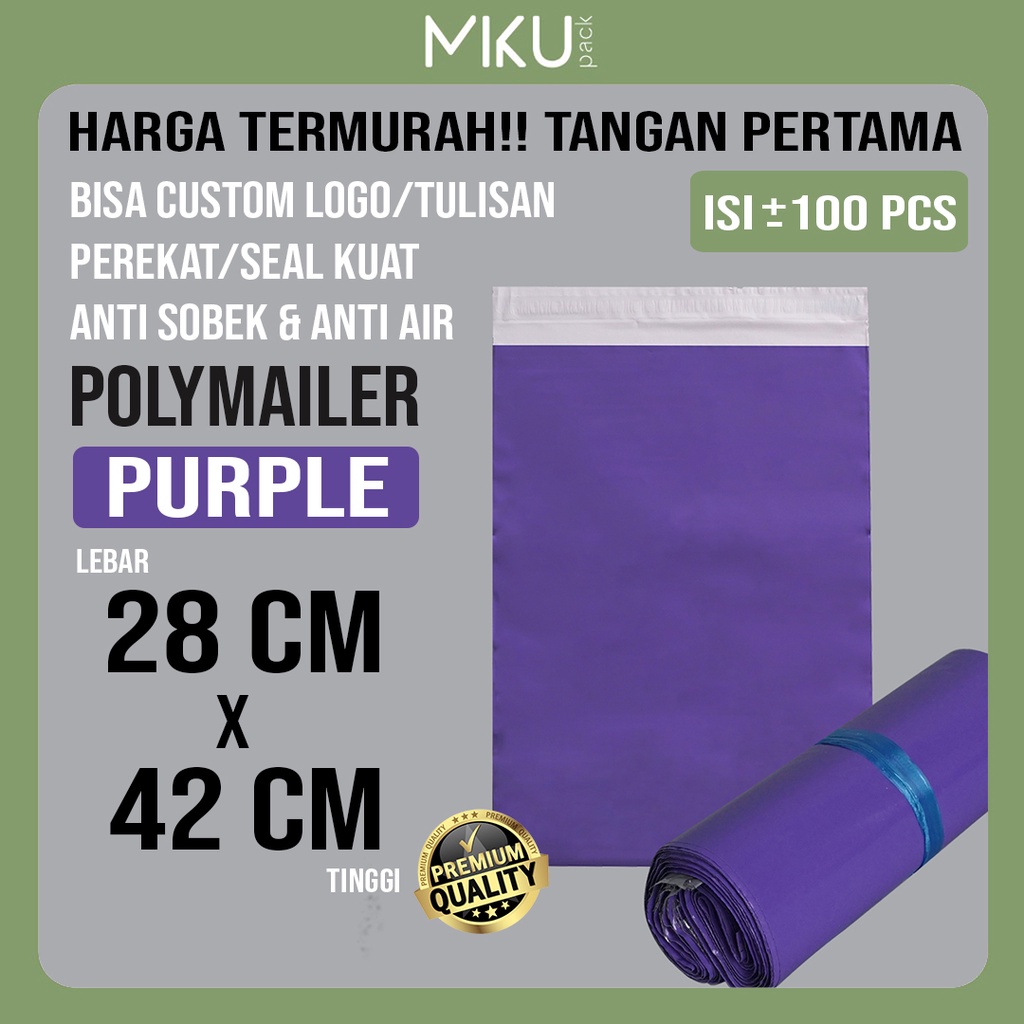 

28x42CM AMPLOP PLASTIK POLYMAILER KANTONG PLASTIK POLYBAG AMPLOP PACKING - UNGU