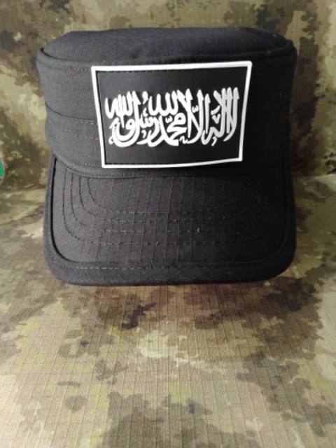 Topi komando tauhid hitam ripstop