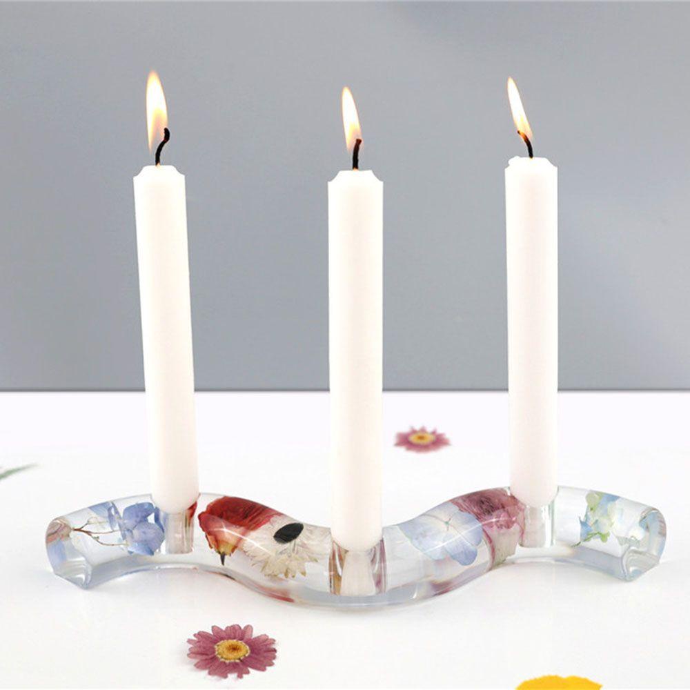 Preva Candle Holder Cetakan Silikon Alat Pembuat Rumah DIY Epoxy Resin Mold