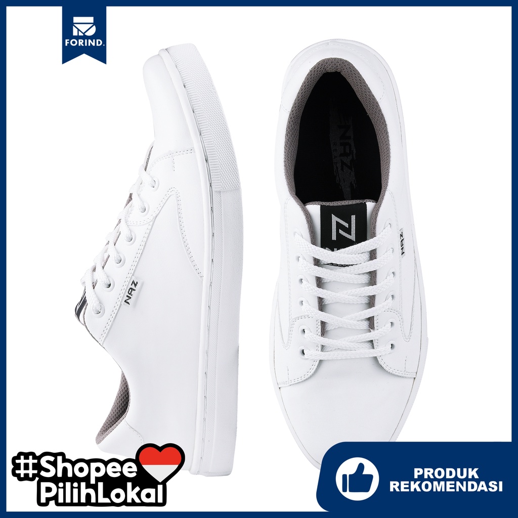 Kane White | Sepatu Sneakers Putih Casual Original Polos Pria Cowok Ori Footwear | Naz x FORIND