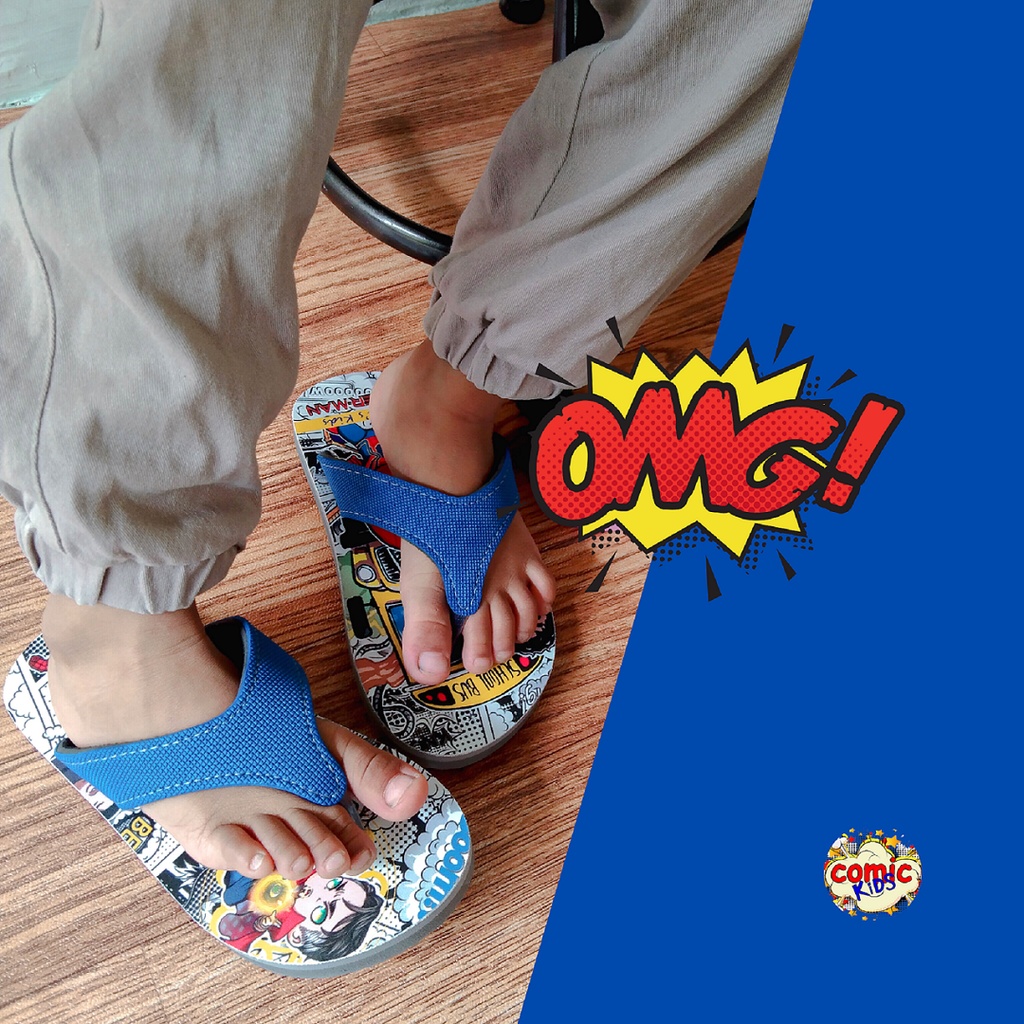 Sandal Jepit Anak Laki Laki Comickids Sendal Balita Flip Flop Boys Kids Boy Superhero Spiderman